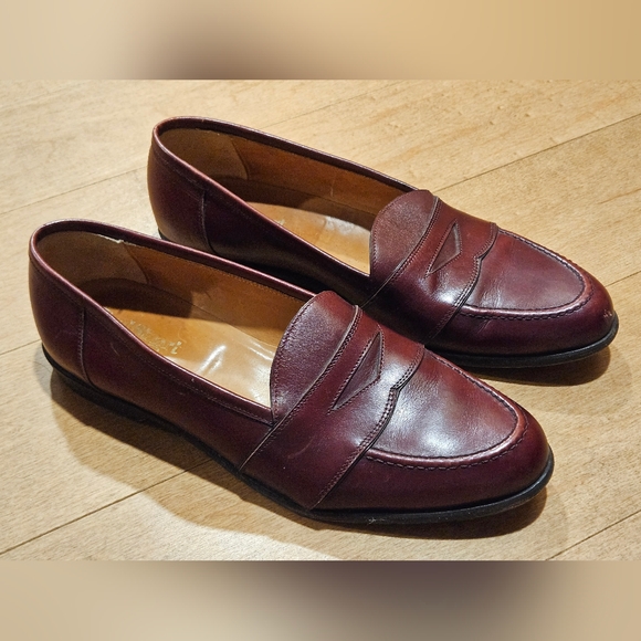 Paul Stuart Other - Paul Stuart Burgandy Leather Mens Penny Loafer Loafers Shoes Sz 10 Made In Italy